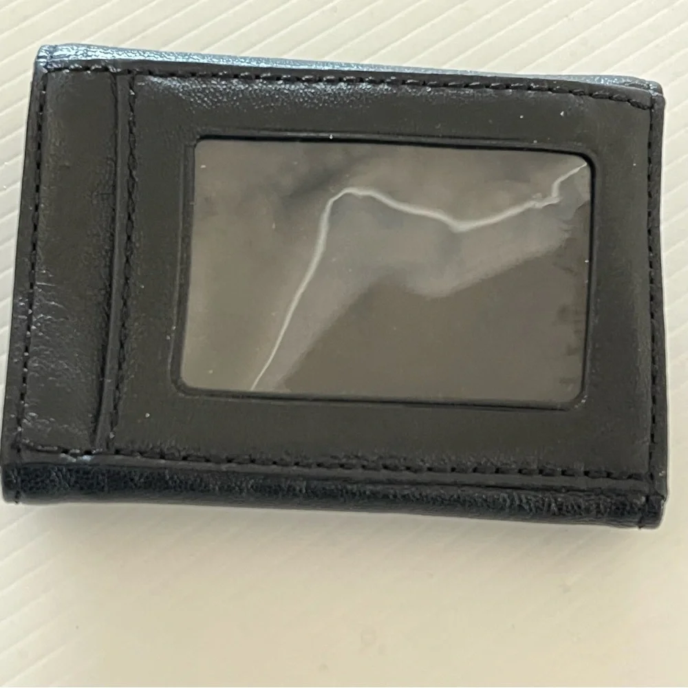 RARE Vintage Michael Kors Black Leather Silver Tone Mini Flap Wallet w/Key Ring - Picture 7 of 12